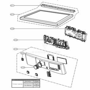 Control Panel And Plate Assembly Diagram and Parts List for 81182 ABWESEU LG Washer Dryer Combo