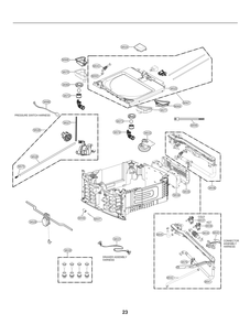 Pressure Switch Harness Diagram and Parts List for WD300CL BPBEEUS LG Washer