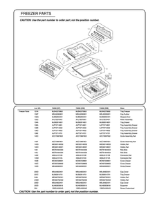 Freezer Parts Diagram and Parts List for GR-L338HQTM ASWCSE1 LG Refrigerator