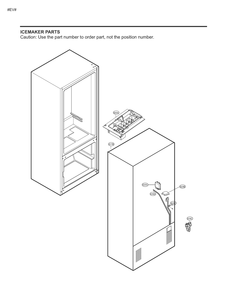 Ice Maker Parts Diagram and Parts List for GM-F223DSXM ASTCNA1 LG Refrigerator