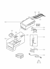 Dispenser Parts Diagram and Parts List for 79641282311  Kenmore Washer