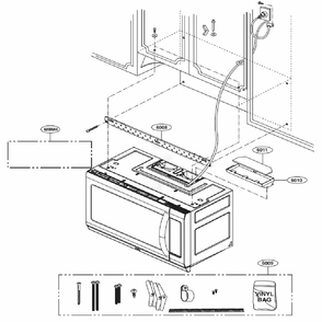 Installation Parts Diagram and Parts List for LMH2235ST CSBELGA LG Microwave Oven Combo