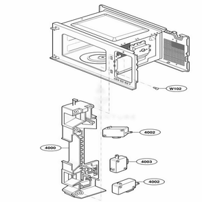 Latch Board Parts 2 Diagram and Parts List for 62253 KSBESEA LG Range