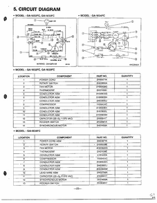 Circuit Diagram Diagram and Parts List for GA-1834FC  LG Air Conditioner