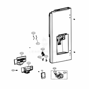 Dispenser Parts Diagram and Parts List for LFXS26566M AMTCNA0 LG Refrigerator
