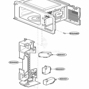 Latch Board Parts Diagram and Parts List for MT4110SKB2 CB2EWRP LG Range