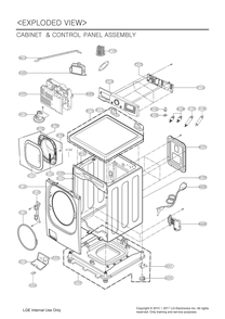 Cabinet And Control Panel Assembly Diagram and Parts List for FH4E9CCYK3 ABWEEUS LG Washer