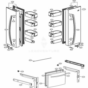 Door Parts Diagram and Parts List for LFCS22520D ASBCNA4 LG Refrigerator