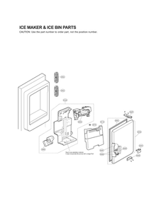 Ice Maker And Ice Bin Parts Diagram and Parts List for LMXS30796S 01 LG Refrigerator