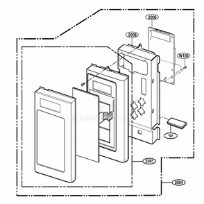 Part Location Diagram of 4781W1M197U LG CONTROLLER ASSEMBLY,