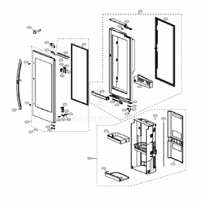 Door Parts 2 Diagram and Parts List for LRFVC2406D ASBCNA0 LG Refrigerator
