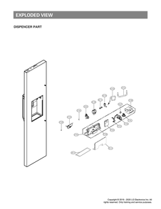 Dispenser Parts Diagram and Parts List for GR-L276DSMM ASTCNA2 LG Refrigerator
