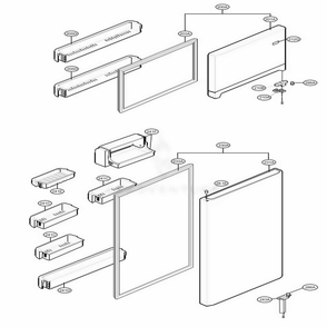 Door Parts Diagram and Parts List for LTC22350WH ASWCNA0 LG Refrigerator