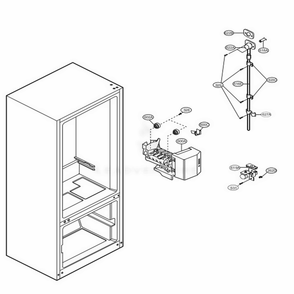 Ice Maker Parts Diagram and Parts List for 75096 ATICSEF LG Refrigerator