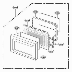 Part Location Diagram of 3581W1A341A LG DOOR ASSEMBLY