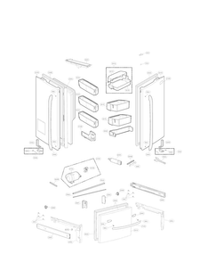 Door Parts Diagram and Parts List for LFXS30726S 00 LG Refrigerator