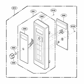 Control Panel Parts Diagram and Parts List for RCS10PBDA AGREAMA LG Range