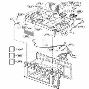 Interior Parts 2 Diagram and Parts List for 85143 ASTESEC LG Microwave