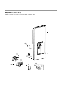 Dispenser Parts Diagram and Parts List for GC-X288NKSM ASBCNA0 LG Refrigerator