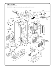 Case Parts Diagram and Parts List for GR-L318LSZM ASTCSE0 LG Refrigerator