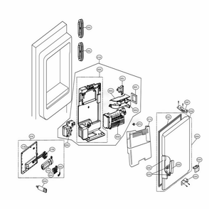 Ice Maker Part Diagram and Parts List for LUPXS3186N AGRCNA0 LG Refrigerator