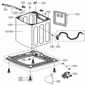 Out Case Assembly Diagram and Parts List for 35563 ASSEEUS LG Washer Dryer Combo