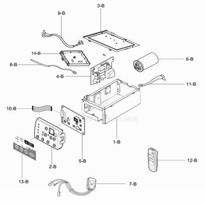 Control Box Assembly Diagram and Parts List for 35909 AWYASRC LG Air Conditioner