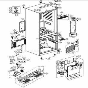 Case Parts Diagram and Parts List for 78049 AWBCSE0 LG Refrigerator