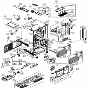 Case Parts Diagram and Parts List for 72182 ASWCSE0 LG Refrigerator