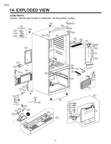 Case Parts Diagram and Parts List for GM-B228RSFM ASTCSE4 LG Refrigerator