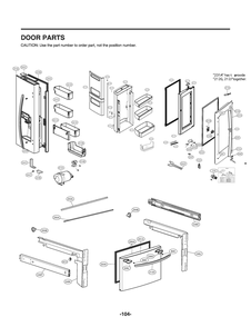 Door Parts Diagram and Parts List for GR-X268NKSM ASBCNA0 LG Refrigerator