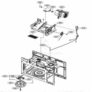 Interior Parts 2 Diagram and Parts List for LMV1760ST CSBELGA LG Range