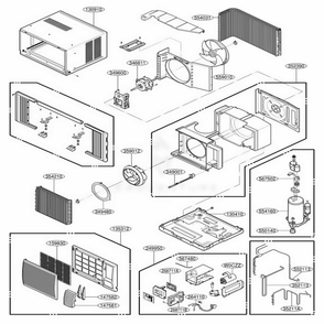 Main Diagram and Parts List for M8004R AWYAUSG LG Air Conditioner