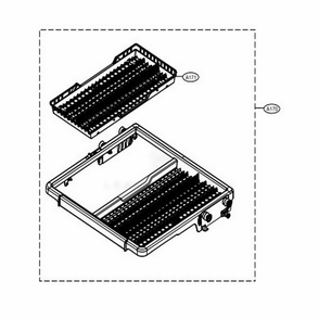 Third Rack Assembly Diagram and Parts List for LDP6810SS ASSESNA LG Dishwasher