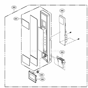 Control Panel Parts Diagram and Parts List for LMC2075BD CBDELNA LG Microwave