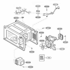 Interior Parts 1 Diagram and Parts List for MT1078SGB SGEWRP LG Range