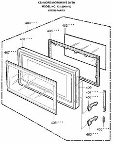 Door Diagram and Parts List for 7218901180  Kenmore Microwave