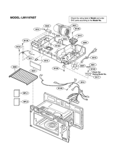Interior Parts Diagram and Parts List for LMV1976ST01  LG Microwave
