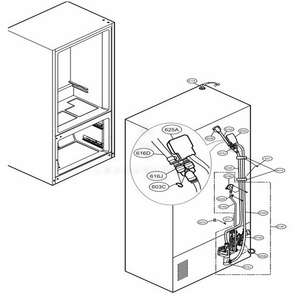 Valve And Water Tube Parts Diagram and Parts List for LFX29927ST ASTCNA0 LG Refrigerator