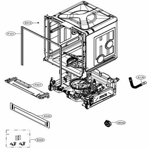Main Diagram and Parts List for LDF5545BD ABDEEUS LG Dishwasher