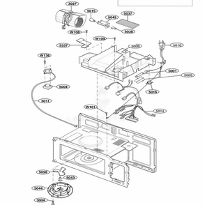 Interior Parts 2 Diagram and Parts List for 62643 ASBESEA LG Microwave