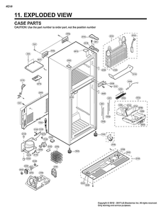 Case Parts Diagram and Parts List for LTCS24223S 07 LG Refrigerator