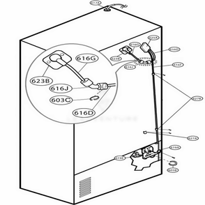 Valve And Water Tube Parts Diagram and Parts List for 79733 ASTCSER LG Refrigerator