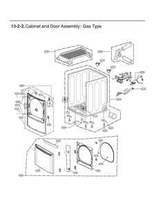 Cabinet And Door Assembly Diagram and Parts List for DLG7151WA ABWEEUS LG Dryer