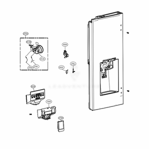 Dispenser Parts Diagram and Parts List for LFXC22526S ASTCNA4 LG Refrigerator