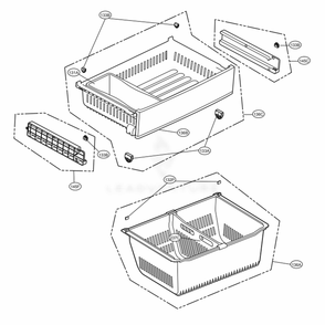 Freezer Parts Diagram and Parts List for LFX28979ST ASTCNA1 LG Refrigerator