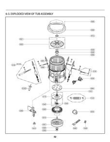 Tub Assembly Diagram and Parts List for T1776HDFST ABWETEU LG Washer