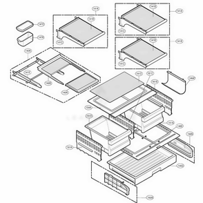 Refrigerator Parts Diagram and Parts List for 78739 AWB1SER LG Refrigerator