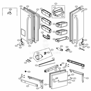 Door Parts Diagram and Parts List for LFX31915SB AWBCNA0 LG Refrigerator