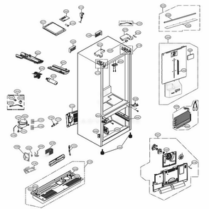Case Parts Diagram and Parts List for LRFWS2906S ASTCNA0 LG Refrigerator